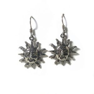 Sterling Sliver Vintage Sun Earrings